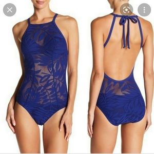 Navy blue one piece swimsuit